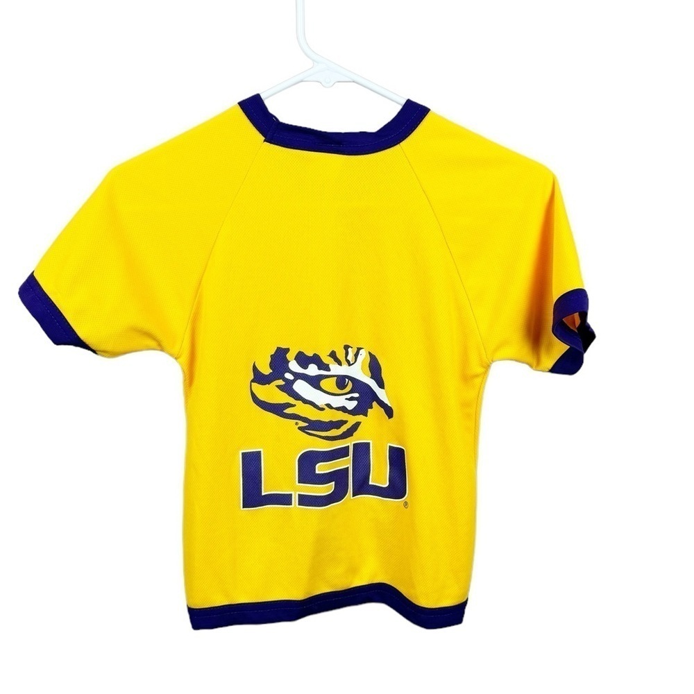 All Star Dogs Gold Purple Lsu Tigers Athletic Mesh Pet Jersey - XL